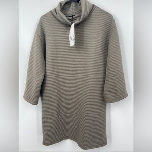 Zara NWT Sz Medium Mock Neck Dress Slate Cozy Warm